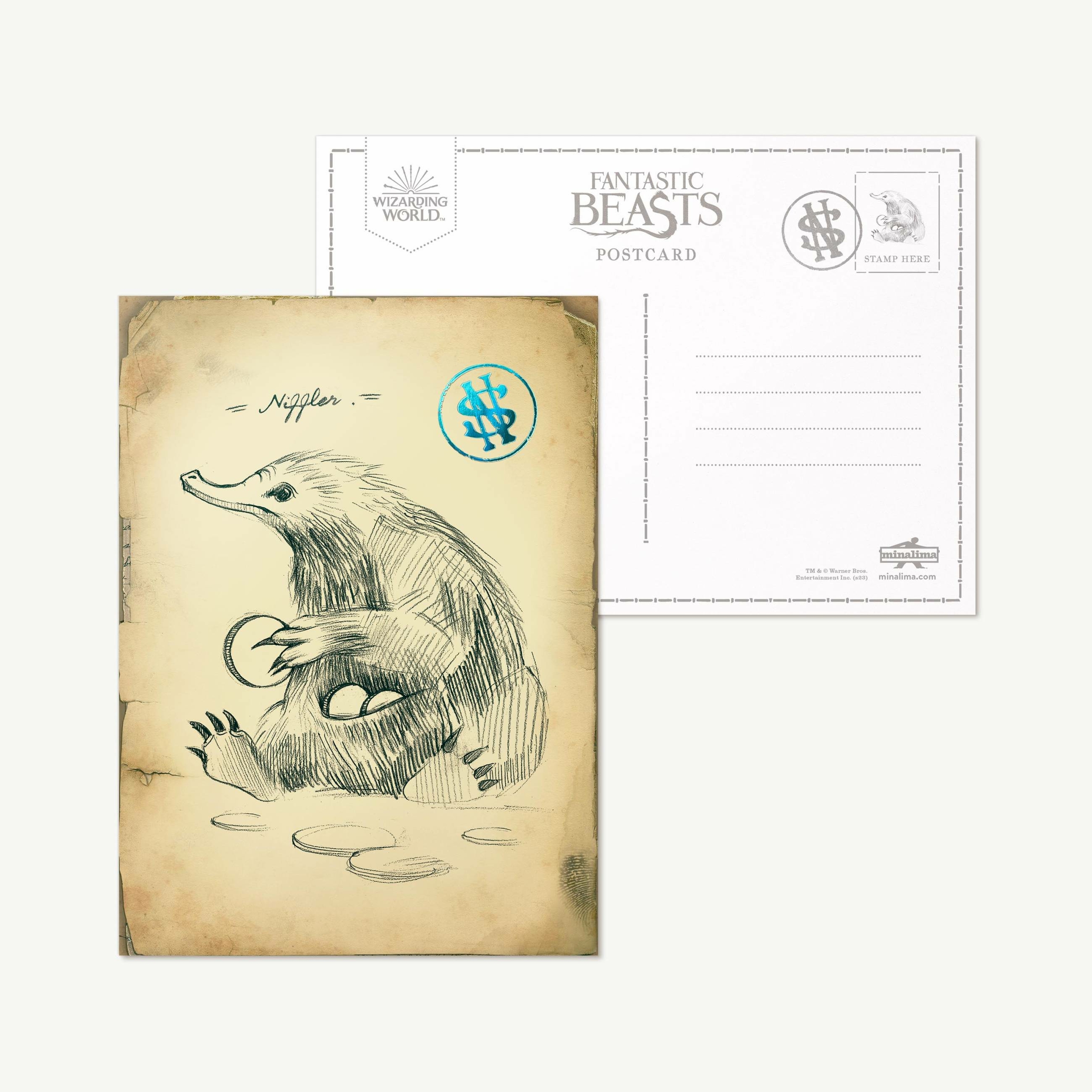 Carte postale mystère Série 1 - Journal de Terrain de Norbert Dragonneau - MinaLima - Animaux Fantastiques WWMPC01(6)