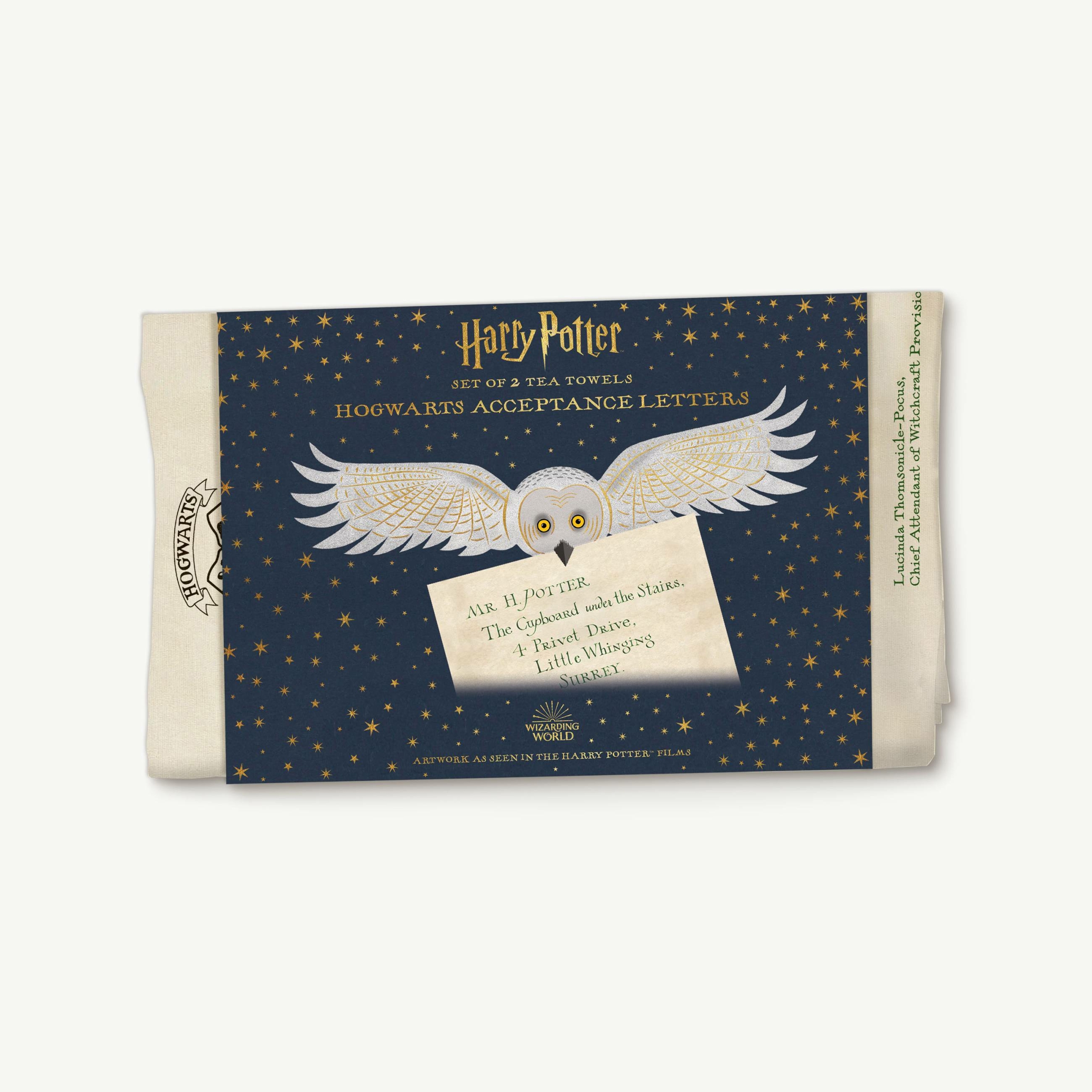 Lot de 2 Torchons Lettre dAdmission - Poudlard - MinaLima - Harry Potter HPT05(6)