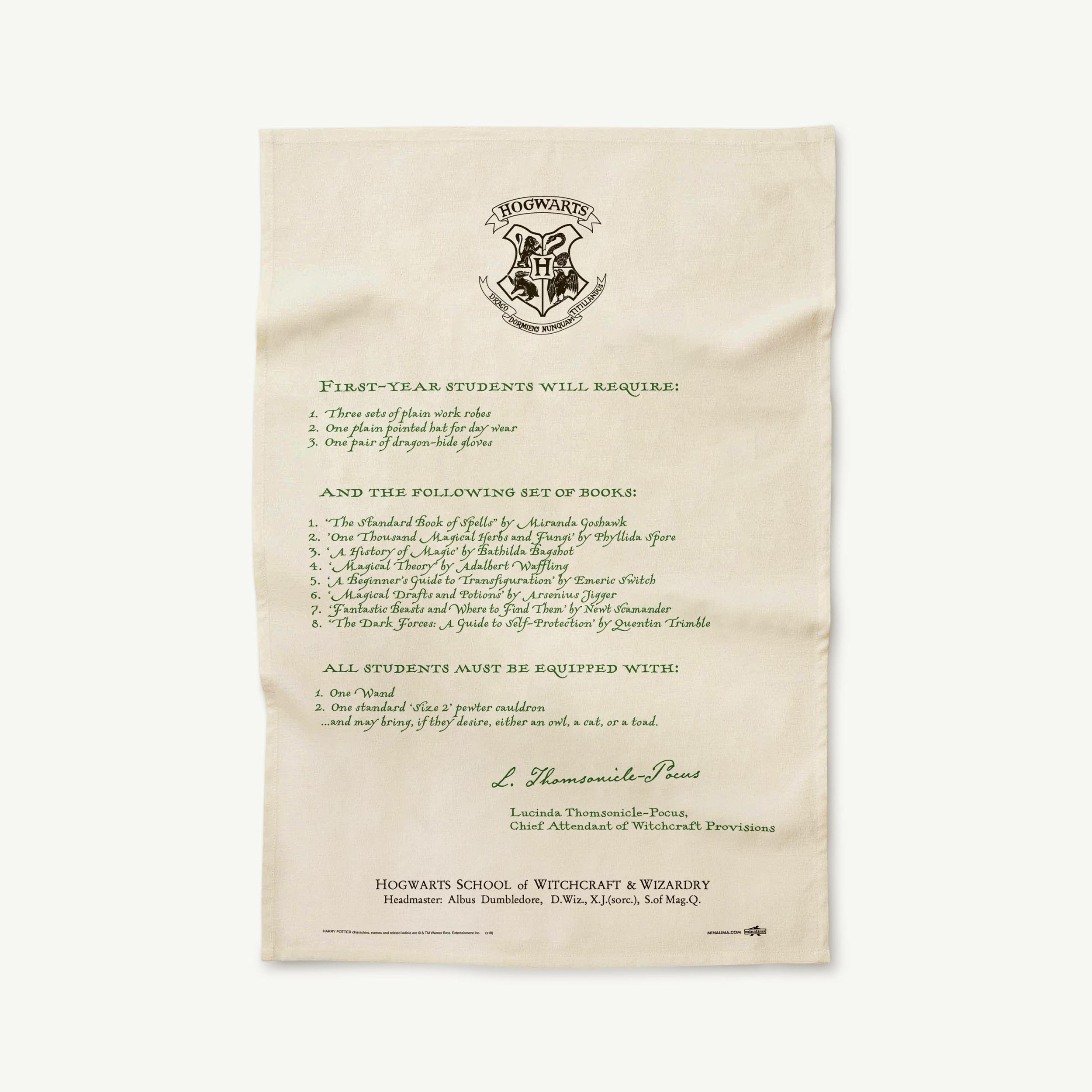 Lot de 2 Torchons Lettre dAdmission - Poudlard - MinaLima - Harry Potter HPT05(4)