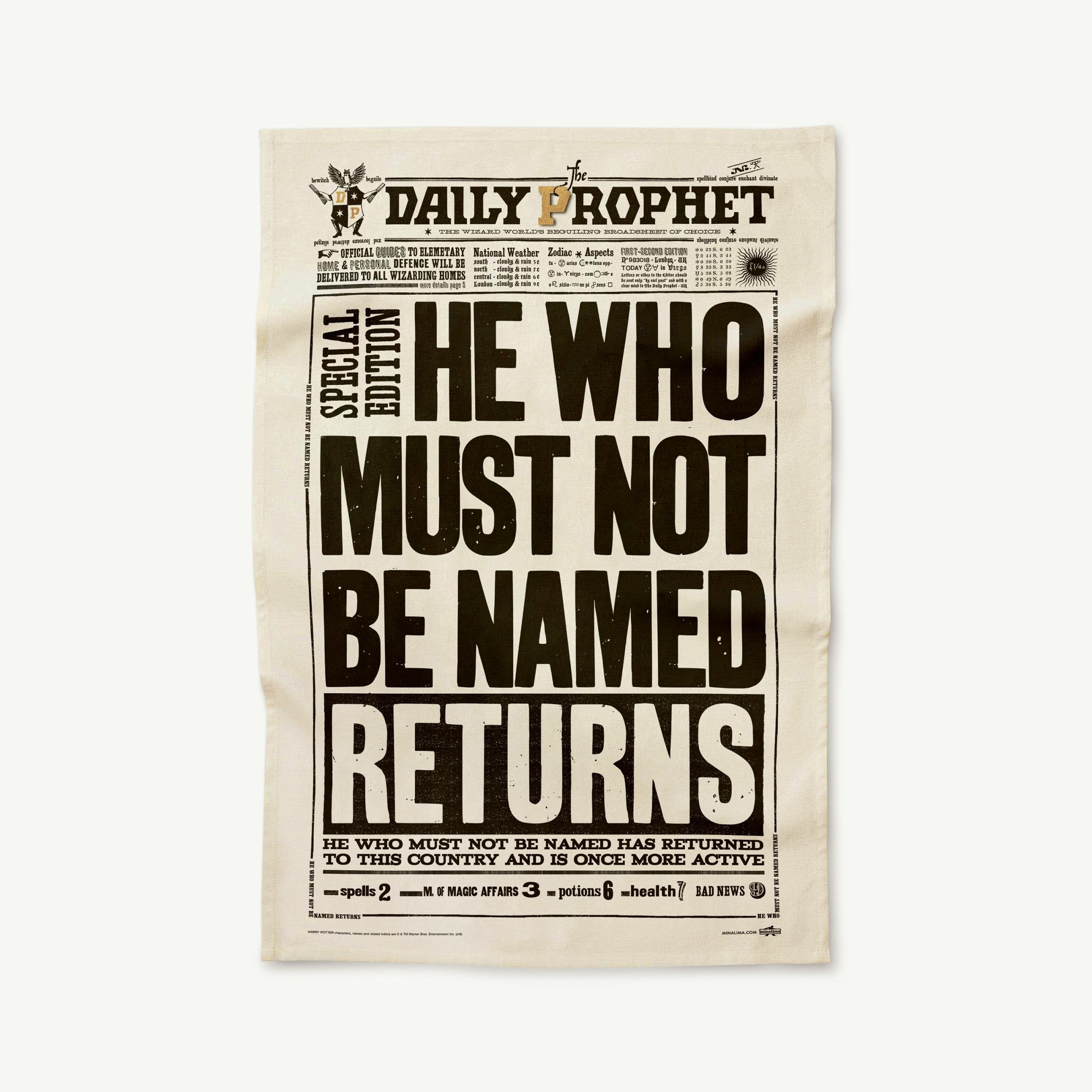 Torchon Celui quil ne faut pas nommer revient - La Gazette du Sorcier - MinaLima - Harry Potter HPT09(1)