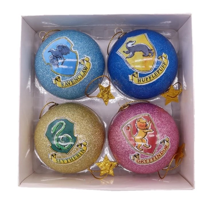 Boules de Noël pailletées - Maisons de Poudlard - Harry Potter HP24403