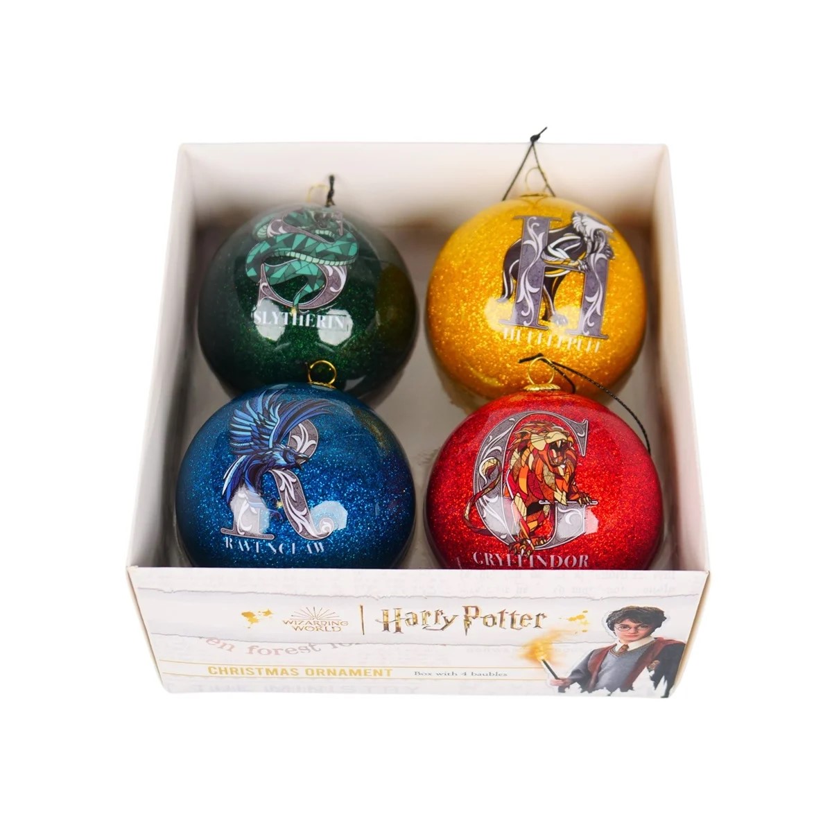 Boules de Noël pailletées - Maisons de Poudlard - Harry Potter HP24404