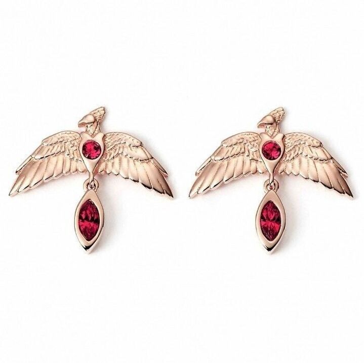 Boucles doreilles Fumseck en argent plaqué or rose et cristaux - Harry Potter HPSWC04