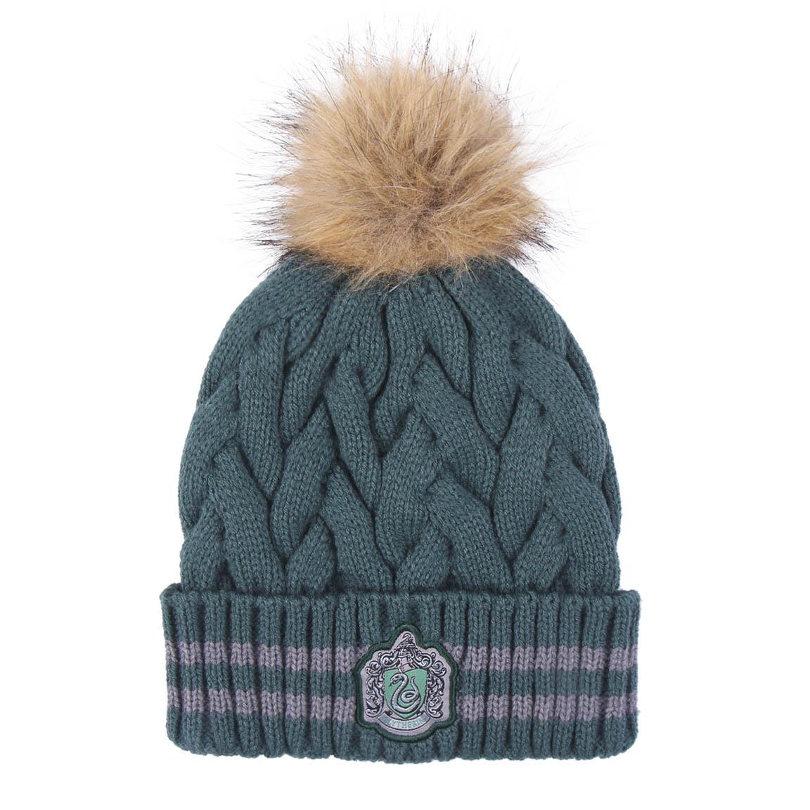 Bonnet enfant tricoté à pompon Serpentard - Harry Potter 2200009659(1)