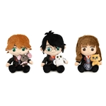 peluches mignonnes harry ron et hermione avec leurs animaux