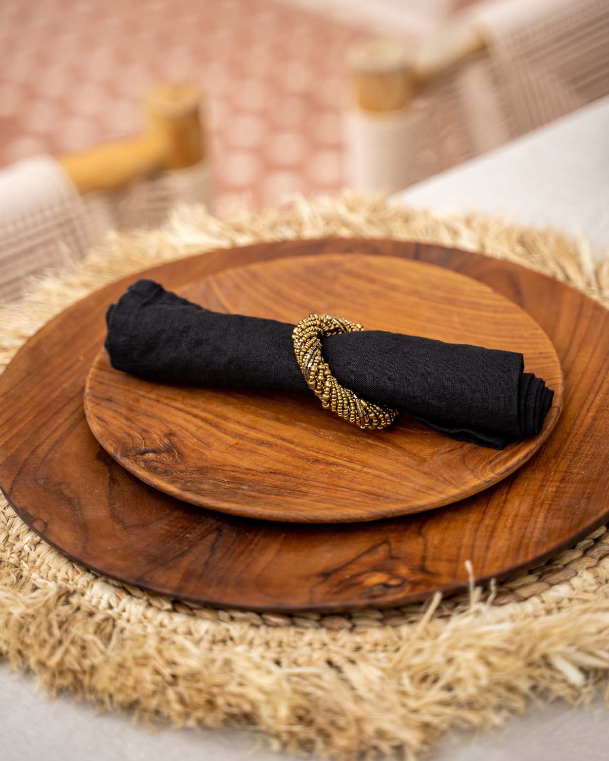 Rond de serviette Perles Or
