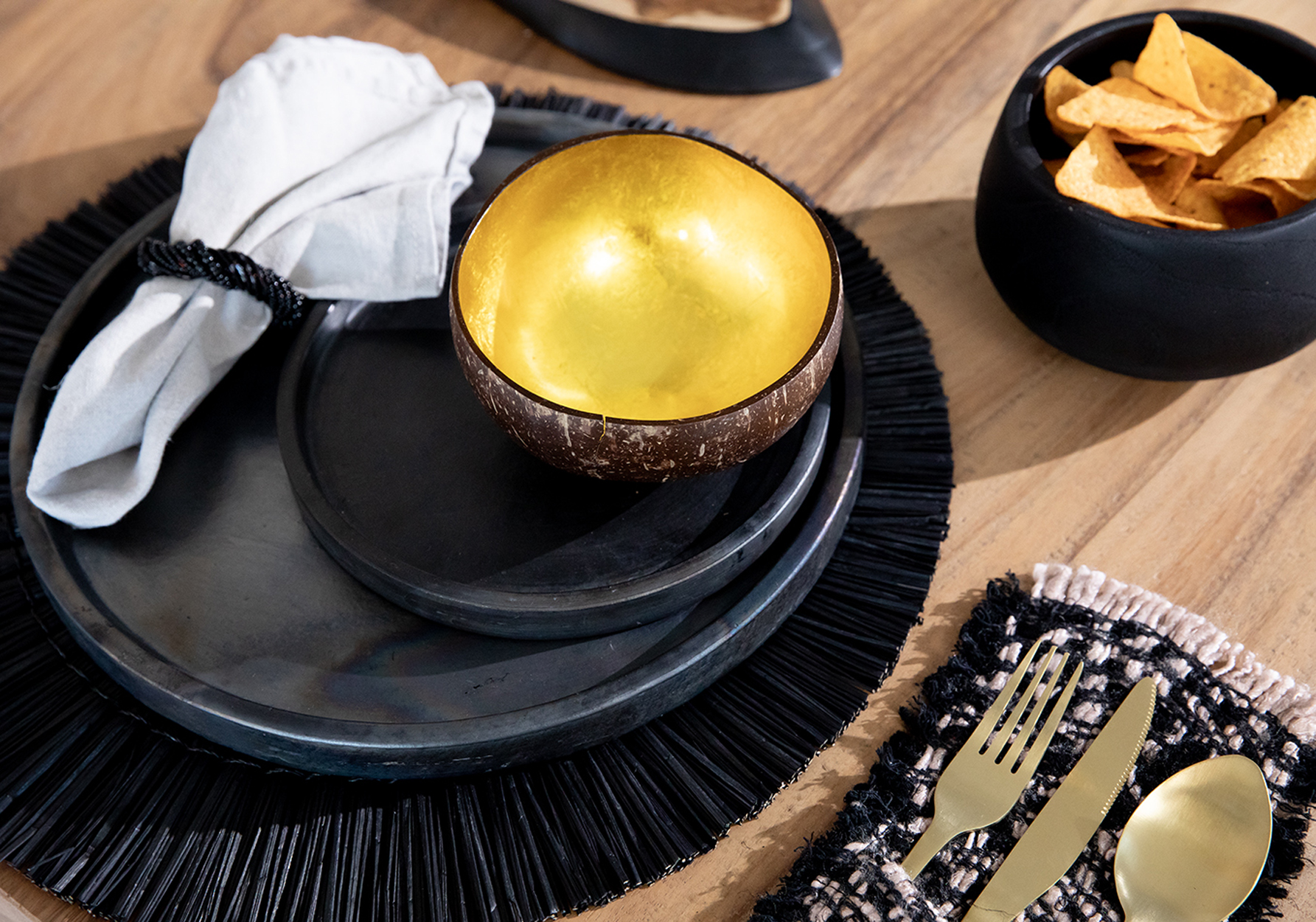 Rond de serviette Perles Noires