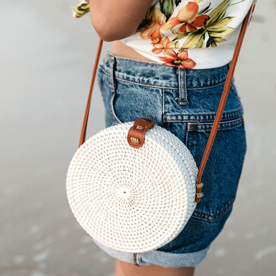 Petit Sac Rotin SANJA Blanc 04