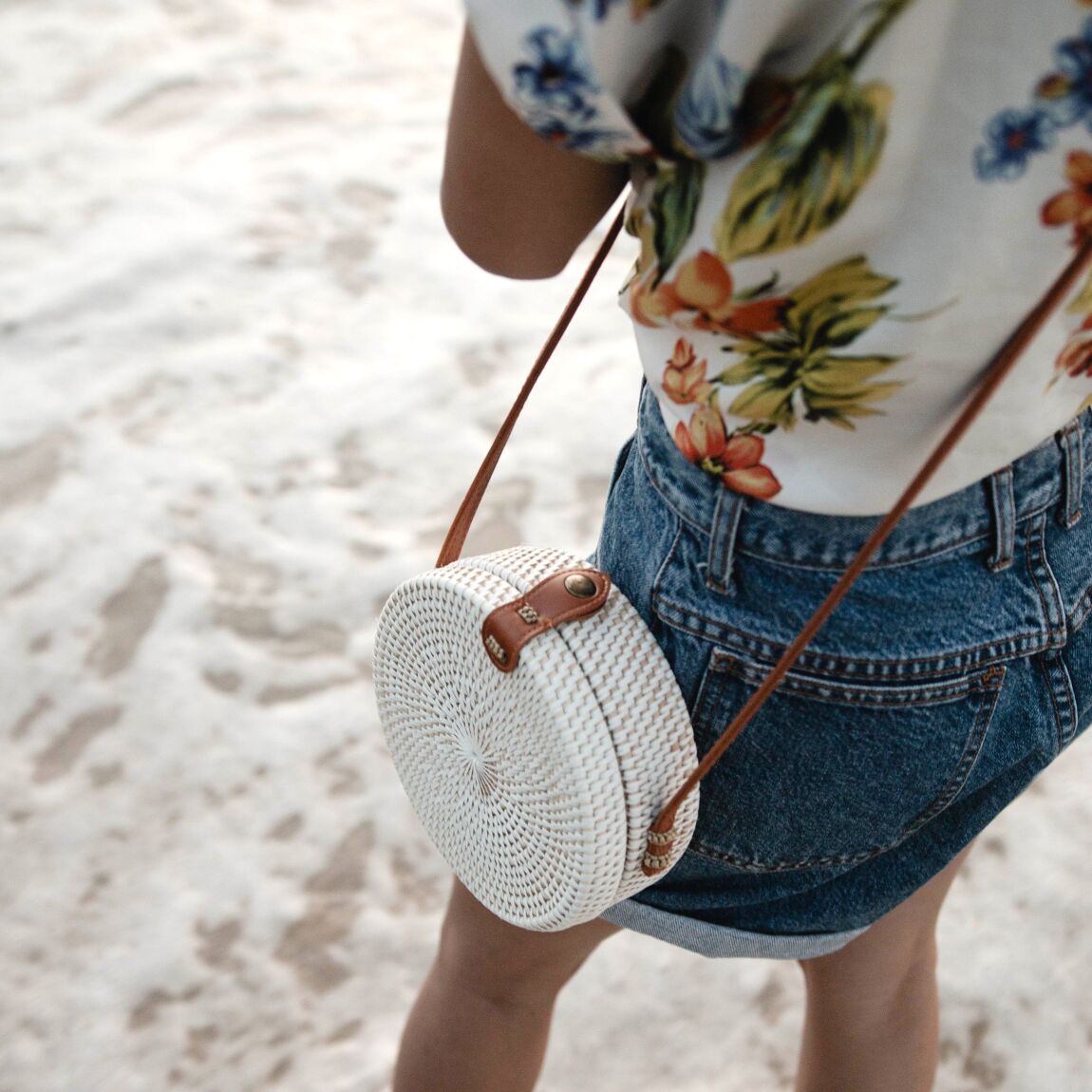 Petit Sac Rotin SANJA Blanc 05