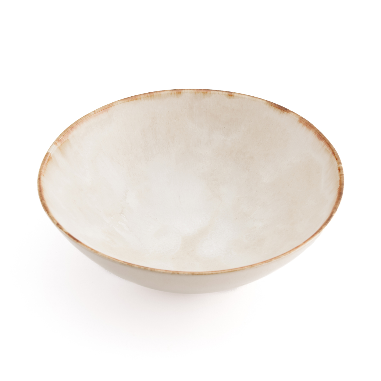 Très grand saladier beige en céramique