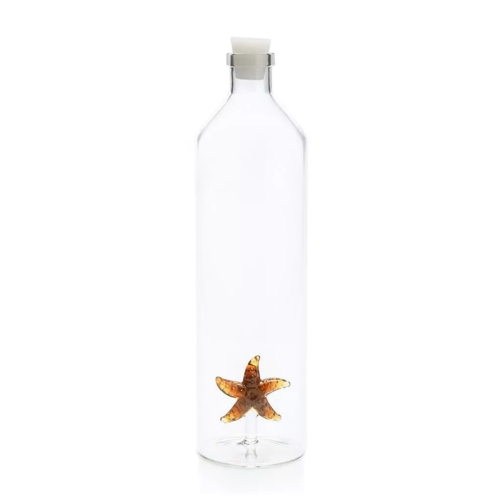 Bouteille transparente verre étoile de mer
