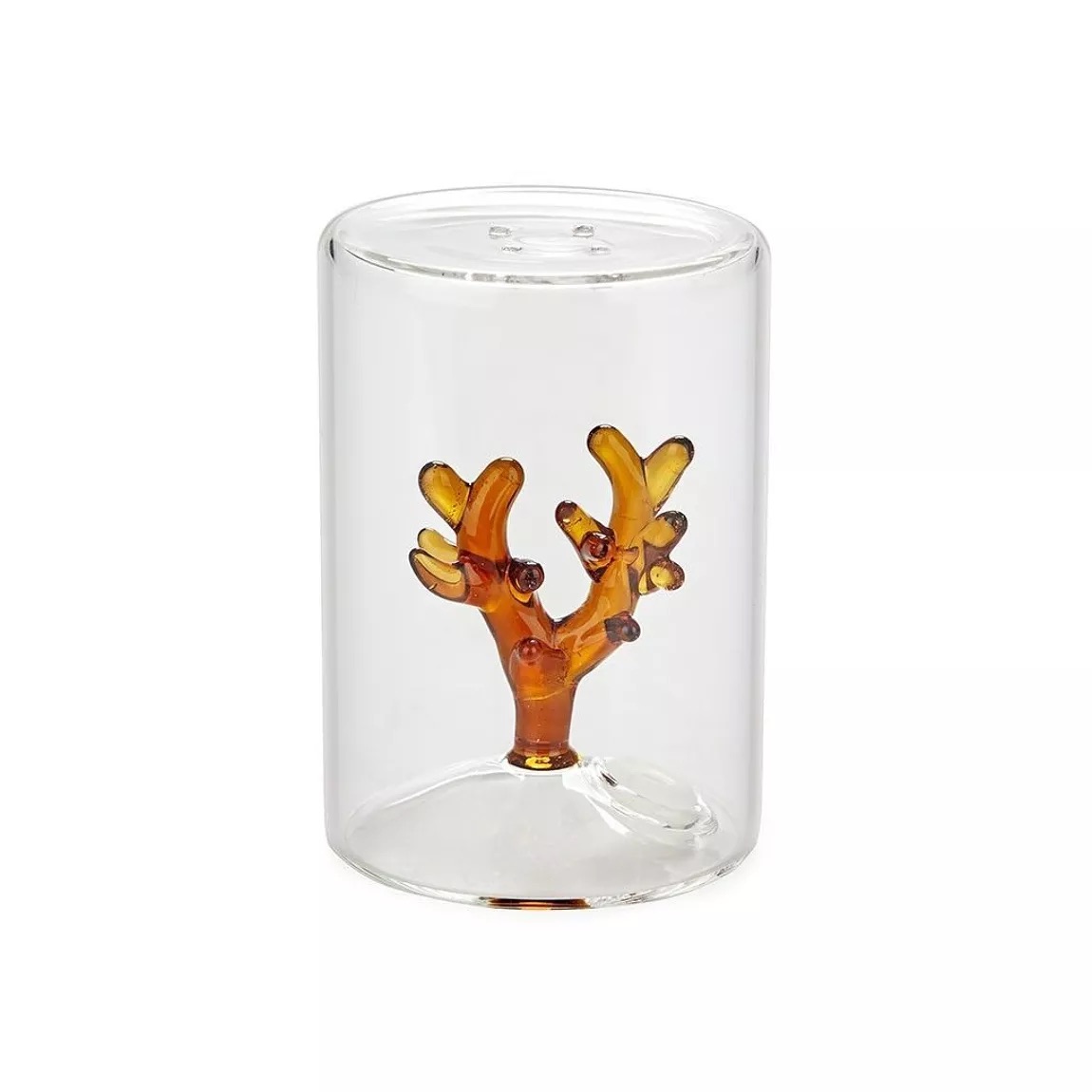 Salière transparente verre corail
