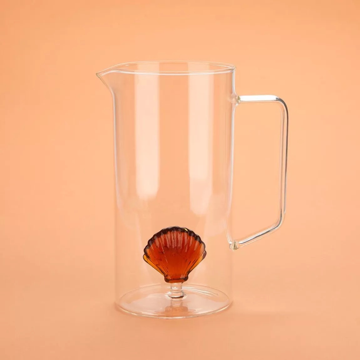 Pichet transparent verre coquillages 2
