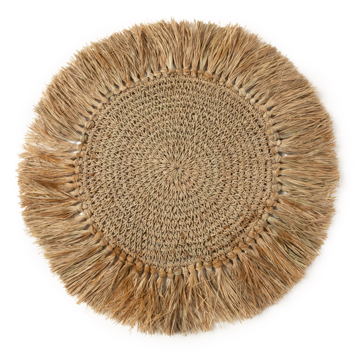 Set de table rond raphia et crochet