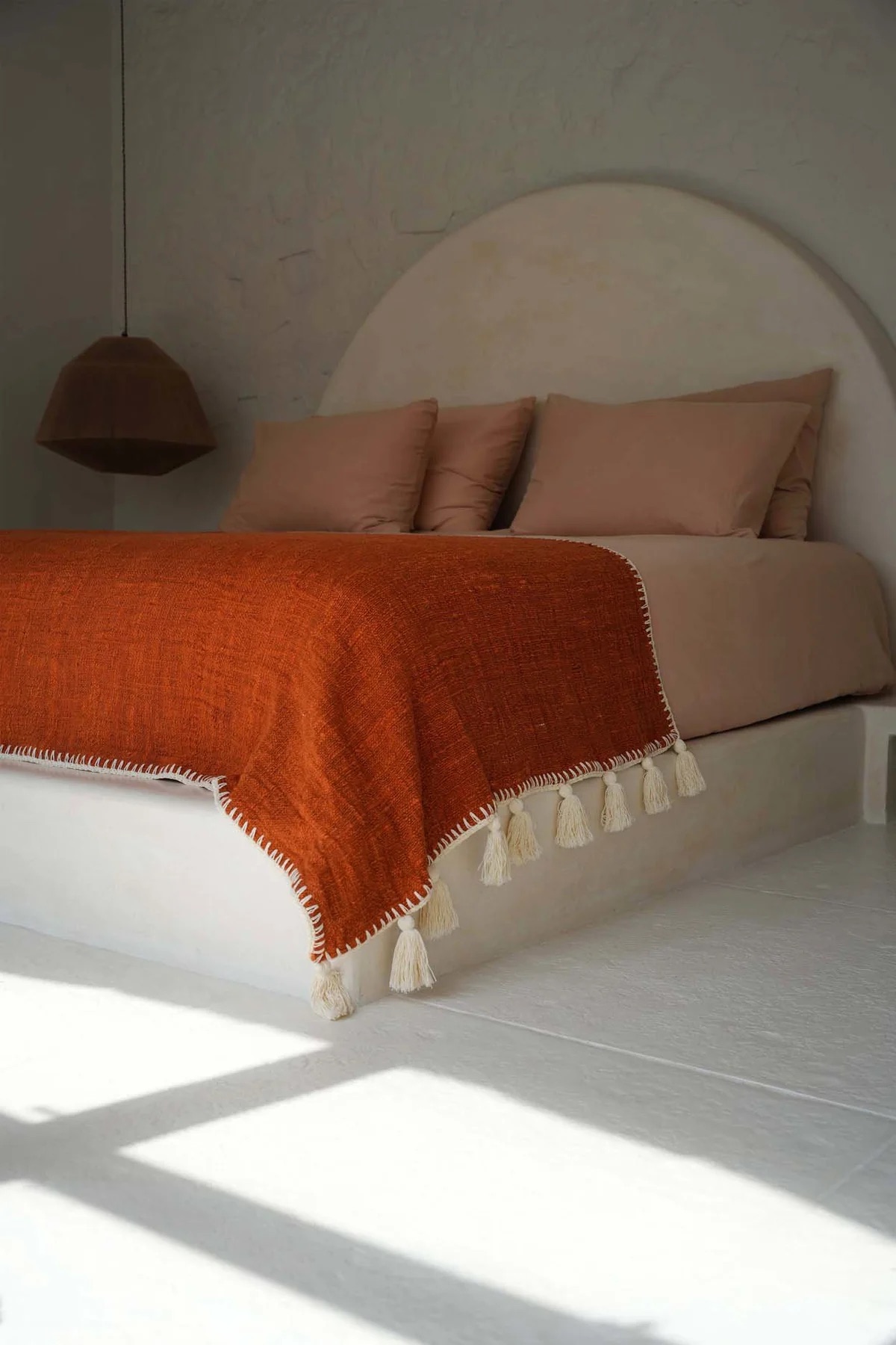 Jeté de lit terracotta