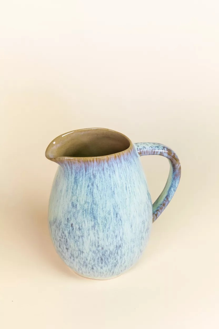 Carafe à eau céramique bleu