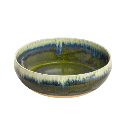 Saladier Azeitona Grain by Grain céramique bleu et vert