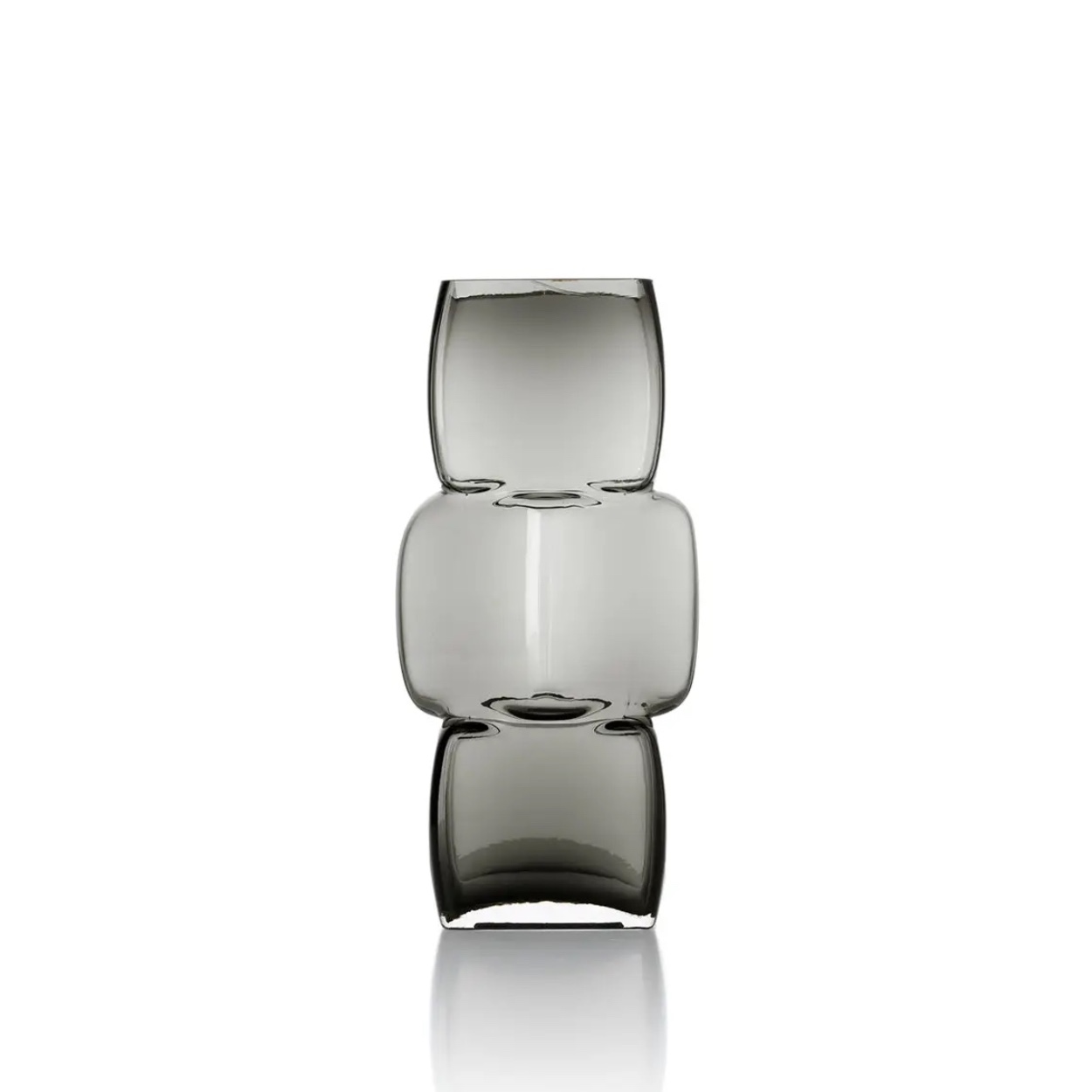Vase Cube en verre noir transparent
