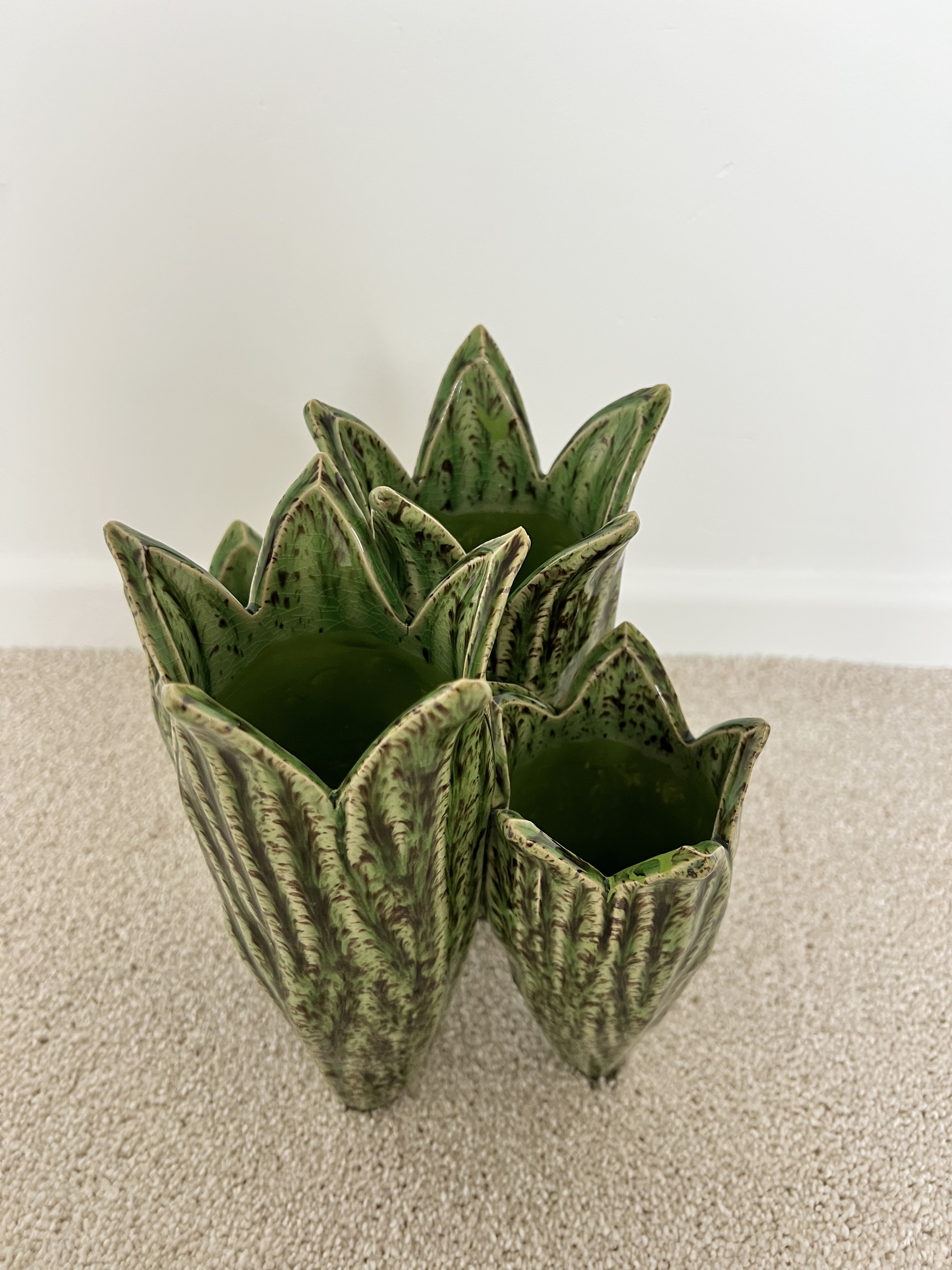 Vase feuilles de tulipe vert