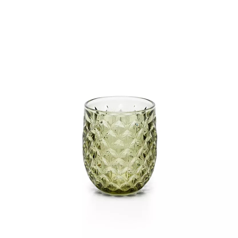 Verre à eau en verre vert olive