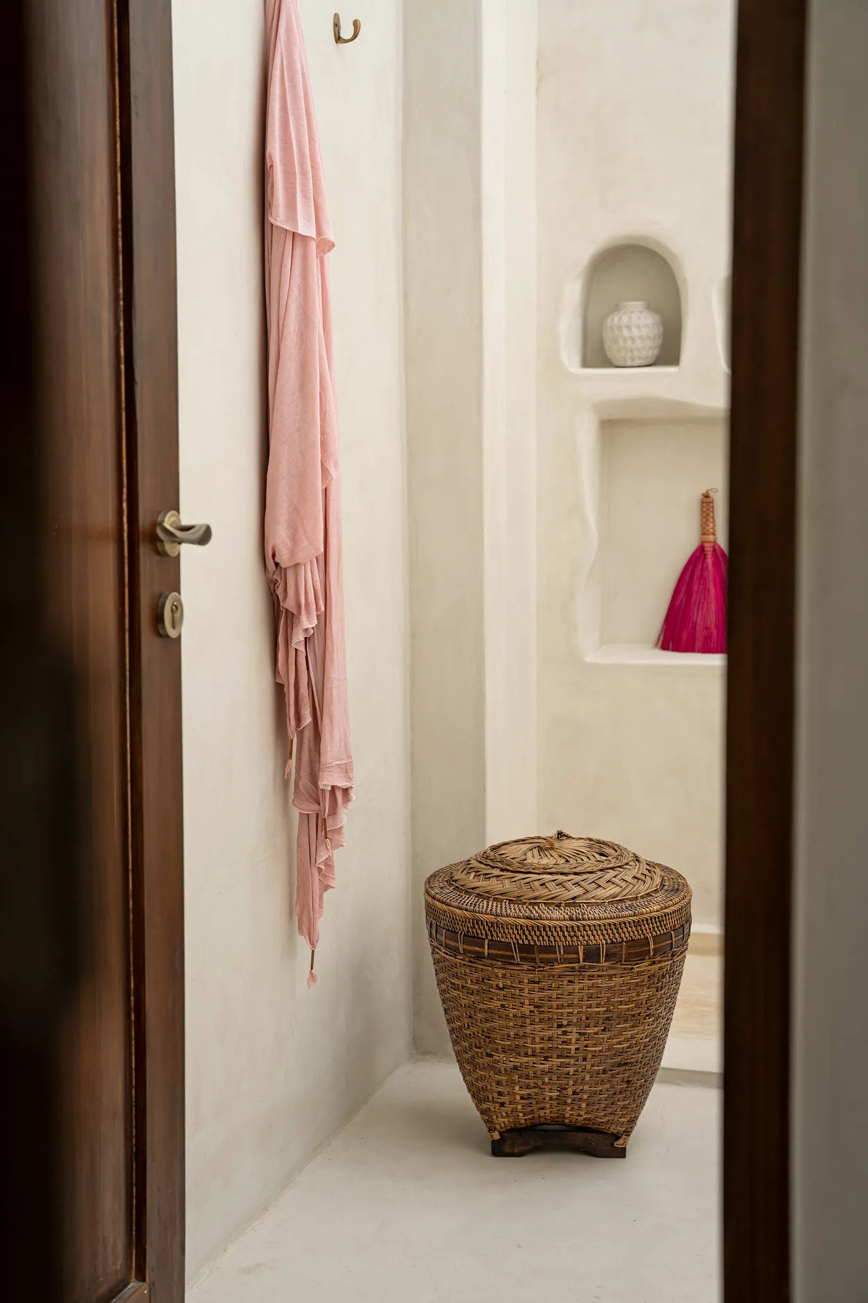 Panier de salle de bain rotin