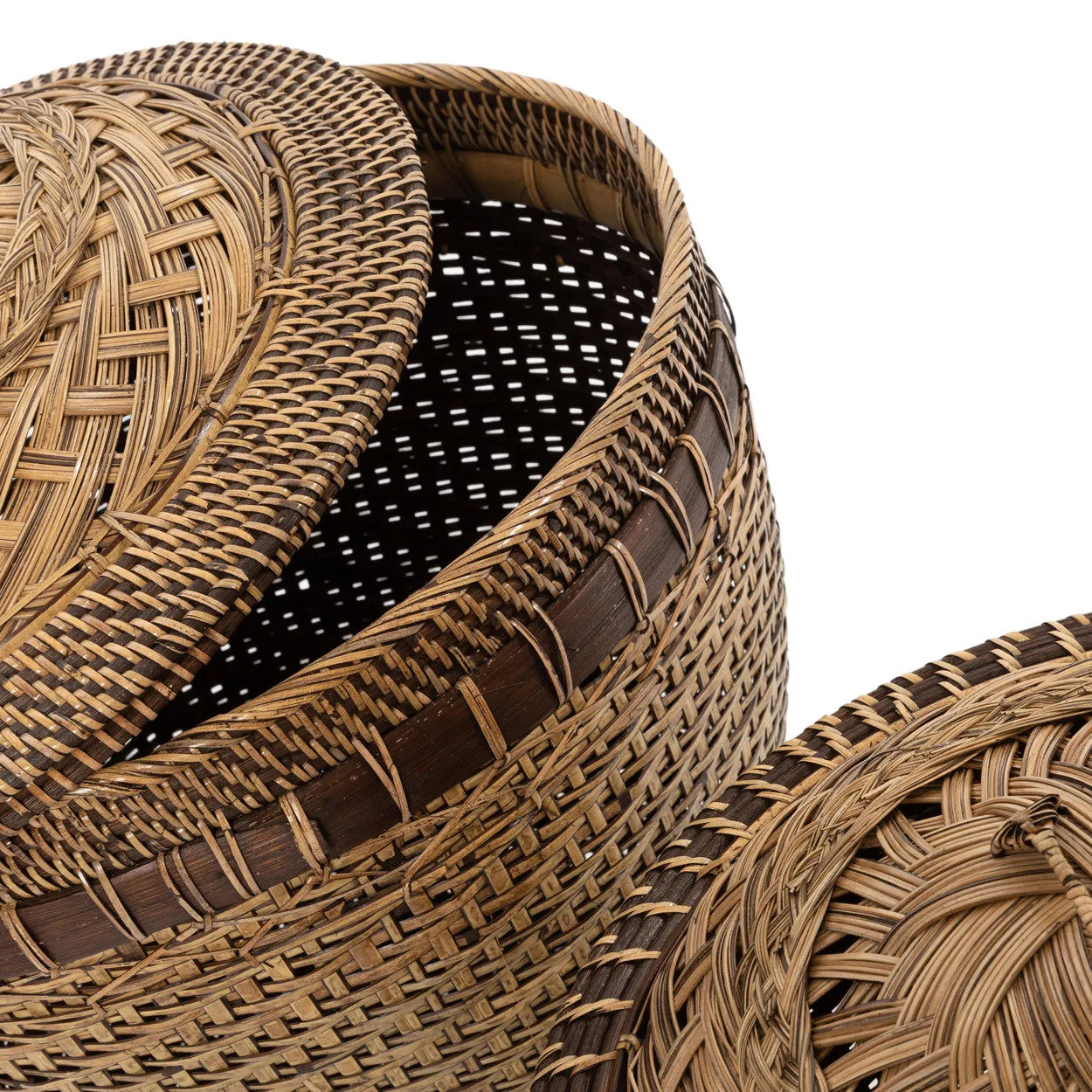 Panier rotin avec couvercle