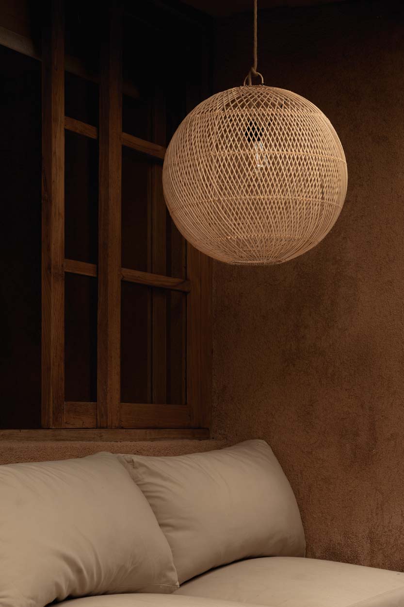 Luminaire Bubble en rotin naturel Ø30cm