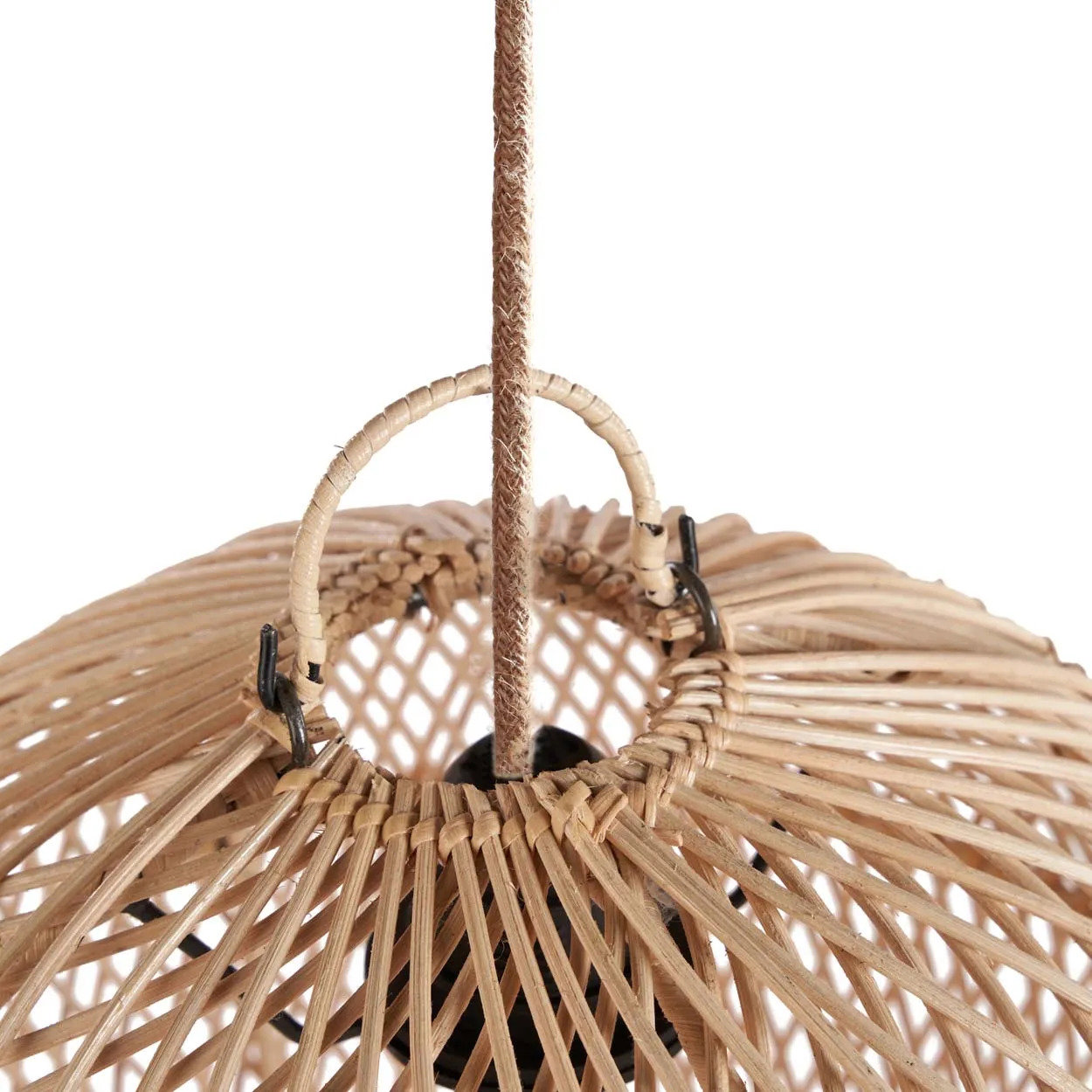 Accroche luminaire rond rotin Ø30cm