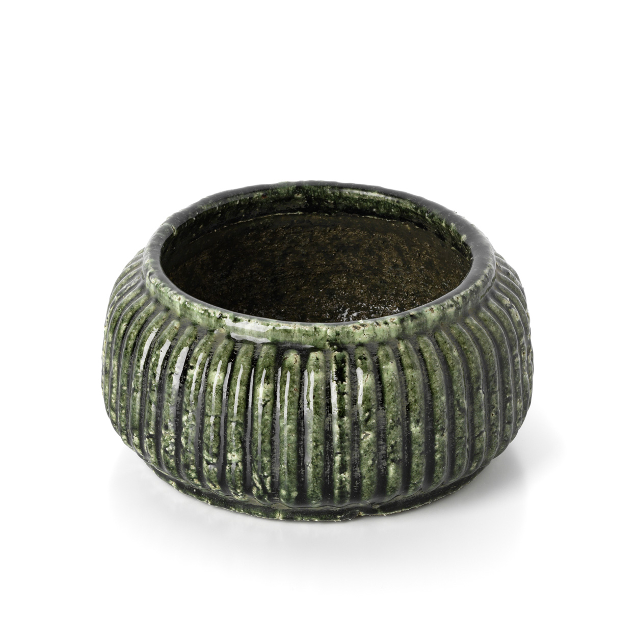 Cache pot céramique vert forêt