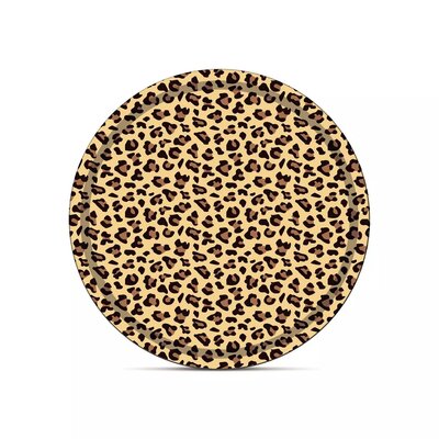 Plateau leopard beige rond