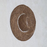 Chapeau Déco Feuille Palmier - Marron et Coquillage