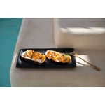 Assiette rectangle burned terre cuite noire