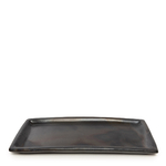 Plat rectangle noir terre cuite burned