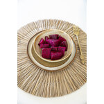 Saladier en céramique cascais beige avec fruit du dragon sur assiette comporta et set de table alang alang beige