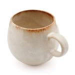 Grand mug rond en céramique du Portugal beige et marron