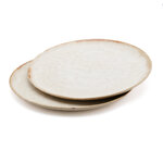 2 assiettes dessert céramique beige bazar bizar