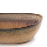 Saladier ovale marron et gris