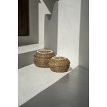 2 paniers Peek-a-boo ronds en rotin et coquillages