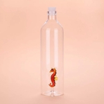 Bouteille transparente verre hippoampe 2