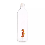 Bouteille transparente verre hippoampe