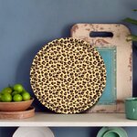 Plateau leopard beige rond 2