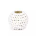 Bougeoir rond blanc recouvert de coquillages