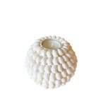 Bougeoir rond en coquillages blanc