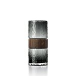 Vase You Be Mine en verre noir transparent et bois naturel