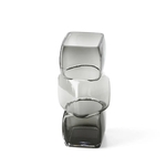 Vase en verre cubique noir