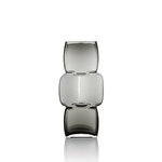 Vase Cube en verre noir transparent