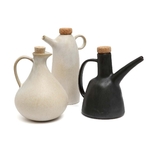 Collection bouteilles à huile céramique beige et noire