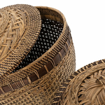 Panier rotin avec couvercle