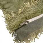 Housse de coussin avec zip coton vert olive