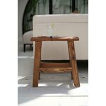 Assise rectangulaire en teck du tabouret Fab Rustic vue de dessus.